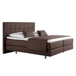 Boxspringbett Tevin Webstoff - Braun - 100 x 200cm - Bonellfederkernmatratze - H2