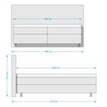 Letto boxspring Tevin Tessuto - Marrone - 180 x 200cm - Materasso a molle progressive insacchettate - H2