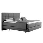 Lit boxspring Tevin Tissu - Anthracite - 100 x 200cm - Matelas à ressorts Bonnell - D3 medium