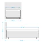 Boxspringbett Tevin Webstoff - Limettengrün - 100 x 200cm - Bonellfederkernmatratze - H2