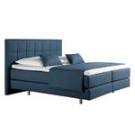 Letto boxspring Tevin Tessuto - Blu jeans - 100 x 200cm - Materasso a molle Bonnell - H2