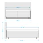 Boxspring Tevin geweven stof - Jeansblauw - 160 x 200cm - Koudschuimmatras - H2 zacht