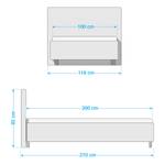 Gestoffeerd bed Parsberg Grijs - 100 x 200cm