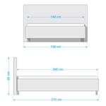 Gestoffeerd bed Parsberg Grijs - 140 x 200cm