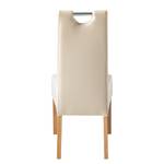 Chaises Lenya (lot de 2) Imitation cuir beige / Hêtre naturel