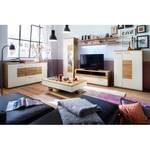 Tv-meubel Serrata I mat wit/gespleten eikenhout