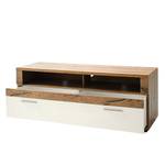 Tv-meubel Serrata I mat wit/gespleten eikenhout