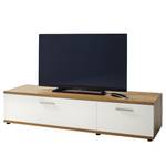 Meuble TV Lowboard Serrata II Blanc mat / Chêne rustique