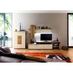 Meuble TV Lowboard Serrata II Blanc mat / Chêne rustique