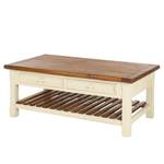 Witte salontafel Boddo Bruin - Wit - Massief hout - Hout - 140 x 55 x 80 cm