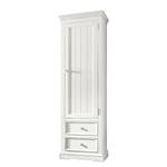 Armoire de vestibule Opia Pin massif - Blanc / Blanc vintage - Butoir à droite