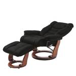 Fauteuil relax et repose-pieds Rimbach Cuir véritable / Imitation cuir - Noir