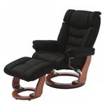 Fauteuil relax et repose-pieds Rimbach Cuir véritable / Imitation cuir - Noir