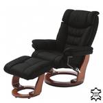 Fauteuil relax et repose-pieds Rimbach Cuir véritable / Imitation cuir - Noir