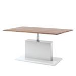 Table basse Solano Noix / Blanc - Réglable en hauteur