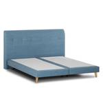 Boxspring Mälby geweven stof - Mat lichtblauw - 180 x 200cm