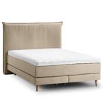 Boxspringbett AVELLINO Klassisch Webstoff - Webstoff Meara: Schlamm - 140 x 200cm - H2