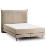 Boxspringbett AVELLINO Klassisch Webstoff - Webstoff Meara: Schlamm - 140 x 200cm - H2