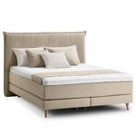 Boxspringbett AVELLINO Klassisch Webstoff - Webstoff Meara: Schlamm - 160 x 200cm - H2