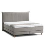 Boxspring Avellino I geweven stof - Geweven stof Meara: Grijs - 180 x 200cm - H2 zacht