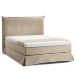 Lit boxspring Avellino II Tissu - Tissu Meara: Boue - 140 x 200cm - D2 souple