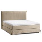 Lit boxspring Avellino II Tissu - Tissu Meara: Boue - 180 x 200cm - D2 souple