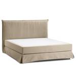 Lit boxspring Avellino II Tissu - Tissu Meara: Boue - 180 x 200cm - D2 souple