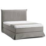 Lit boxspring Avellino II Tissu - Tissu Meara: Gris - 140 x 200cm - D2 souple