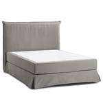 Lit boxspring Avellino II Tissu - Tissu Meara: Gris - 140 x 200cm - D2 souple