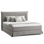 Lit boxspring Avellino II Tissu - Tissu Meara: Gris - 180 x 200cm - D2 souple