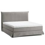 Lit boxspring Avellino II Tissu - Tissu Meara: Gris - 180 x 200cm - D2 souple