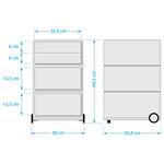 Rollende kast easyBox II Wit/wengéhout