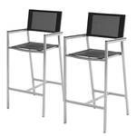 Chaises de bar Saigon (lot de 2) Textilène / Acier inoxydable - Noir