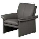 Fauteuil Capri Cuir véritable anthracite - Cuir Mabel: Gris foncé