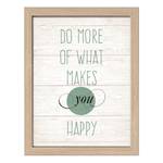 Afbeelding Make You Happy wit/groen