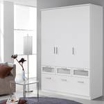 Armoire à portes battantes Bochum Blanc alpin / Verre dépoli - 3 portes - 136 cm