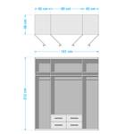 Armoire à portes battantes Burano Imitation chêne de San Remo / Blanc alpin - 4 portes