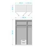 Drehtürenschrank Case III Alpinweiß - Schrankbreite: 136 cm - 3-türig