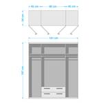 Drehtürenschrank Case III Alpinweiß/Sonoma Eiche Dekor - Schrankbreite: 181 cm - 4-türig