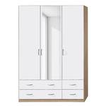 Armoire à portes battantes Case IV Blanc alpin / Imitation chêne de Sonoma - 136 cm - 3 portes