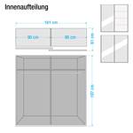 Schwebetürenschrank Subito 2 Spiegeltüren - Eiche Sanremo Hell Dekor - Breite: 181 cm