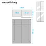 Zweefdeurkast Subito 1 spiegeldeur - Alpinewit - Breedte: 136 cm