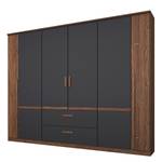 Drehtürenschrank Bernau Dunkelbraun / Anthrazit - Breite: 226 cm