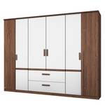 Drehtürenschrank Bernau Braun / Weiß - Breite: 226 cm