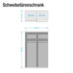 Schwebetürenschrank Subito-Color Eiche Sanremo Dekor / Weiß - Breite: 136 cm