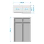 Schwebetürenschrank Quadra I Eiche Sonoma Dekor / Spiegelglas - 136 x 230 cm