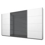Armoire à portes coulissantes Quadra Blanc alpin / Gris - 315 x 230 cm