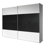 Armoire à portes coulissantes Quadra I Blanc alpin / Gris métallisé - 136 x 230 cm