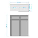 Schwebetürenschrank Quadra (Spiegel) Alpinweiß / Glas Weiß - Breite x Höhe: 181 x 230 cm - 181 x 230 cm