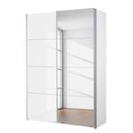 Armoire à portes coulissantes Minosa Blanc alpin / Blanc brillant - Largeur : 181 cm